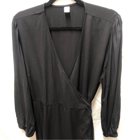 Midi Length Wrap Dress- 3/4 Sleeves - Picture 2 of 4